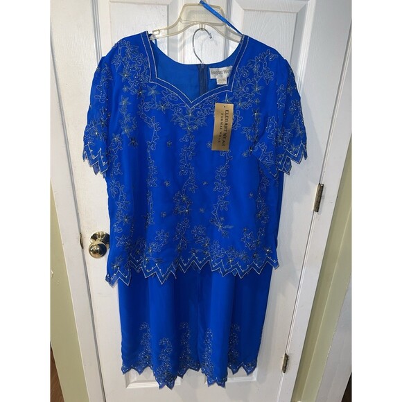 Elegant Wear Skirt Set Womens XXL Formal Full Circle Beaded Embellished Mature - Picture 15 of 15